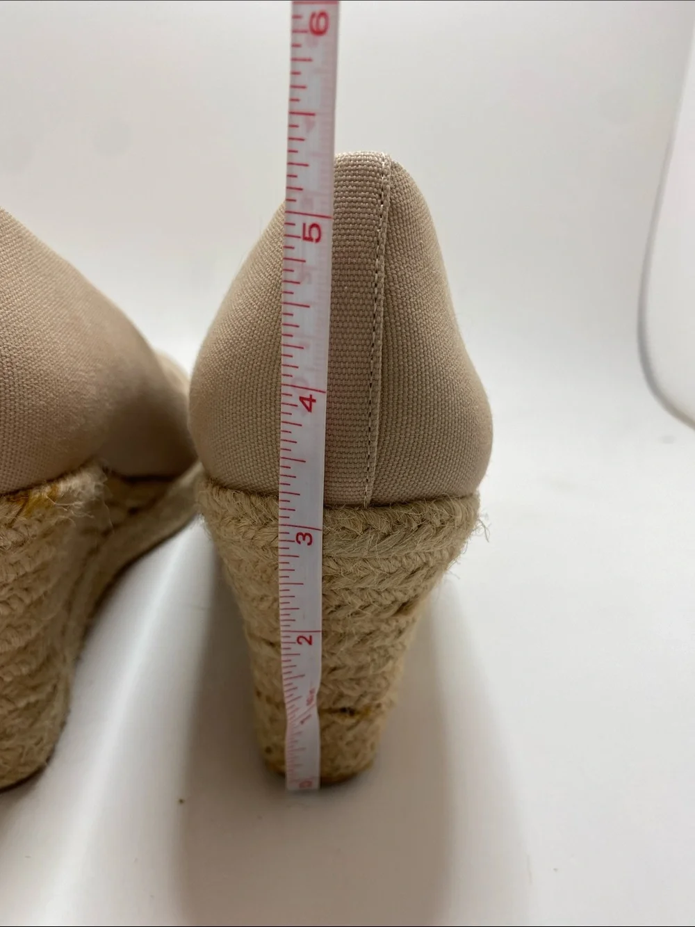 J. Crew Factory Neutral Canvas Espadrille Wedges Size 8.5